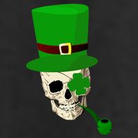 Irish Skull Smoking A Pipe Golf Towel