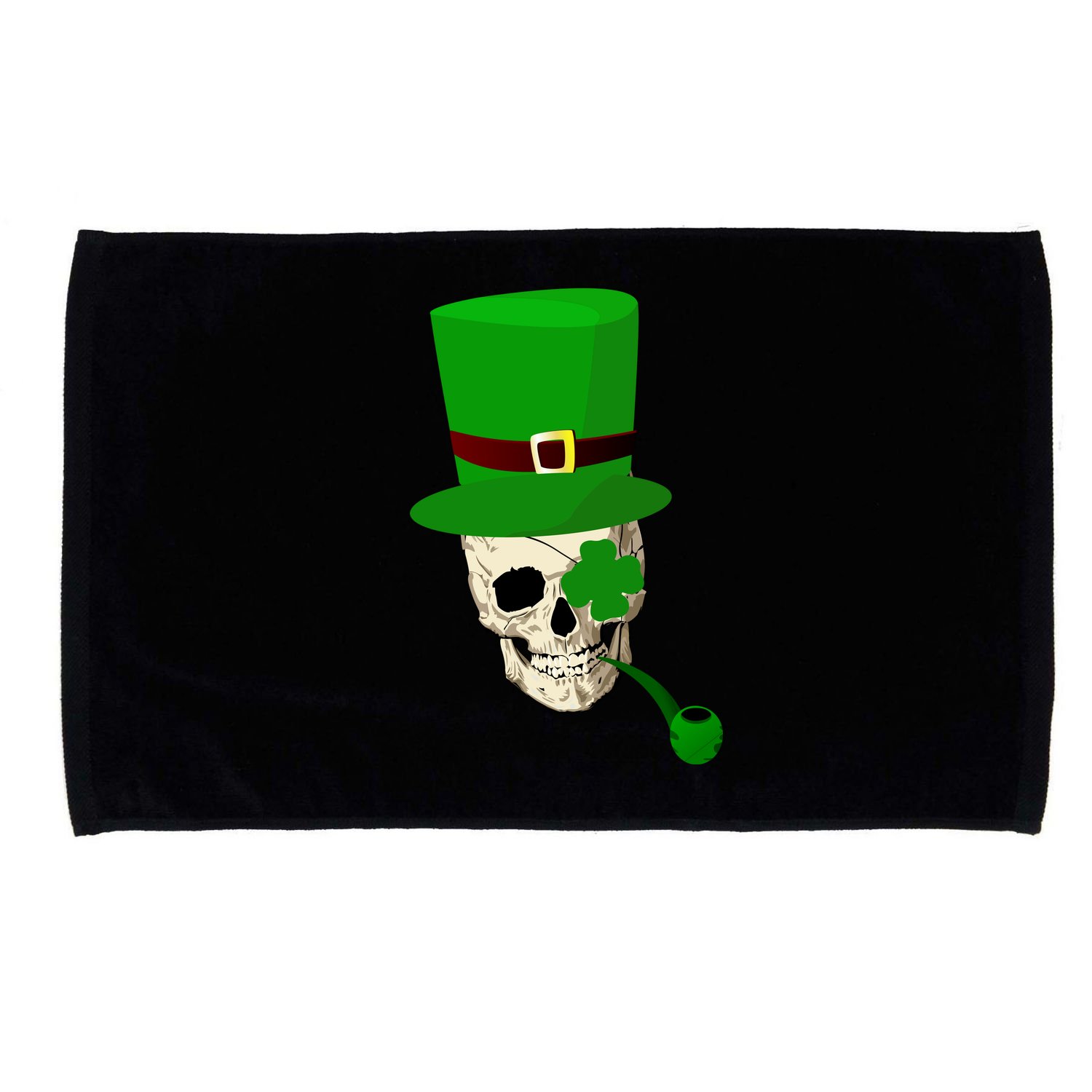 Irish Skull Smoking A Pipe Microfiber Hand Towel