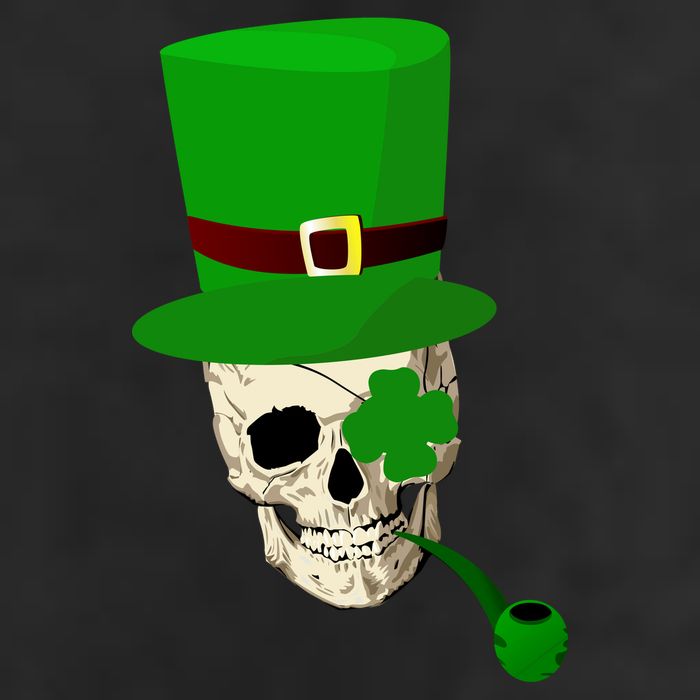 Irish Skull Smoking A Pipe Microfiber Hand Towel