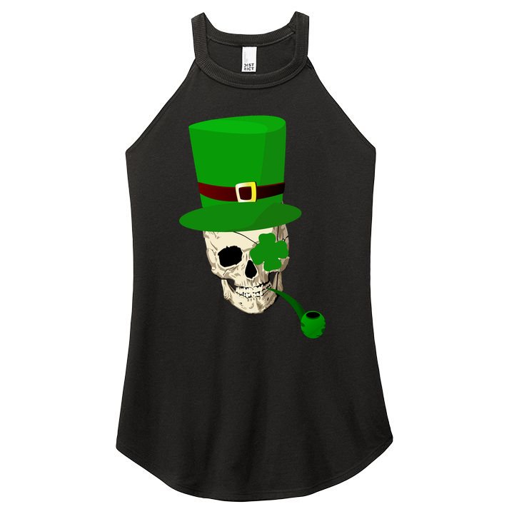 Irish Skull Smoking A Pipe Women's Perfect Tri Rocker Tank