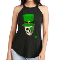 Irish Skull Smoking A Pipe Women's Perfect Tri Rocker Tank