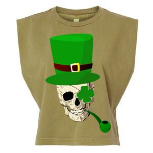 Irish Skull Smoking A Pipe Garment-Dyed Women's Muscle Tee