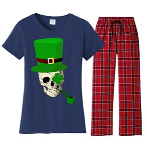 Irish Skull Smoking A Pipe Women's Flannel Pajama Set