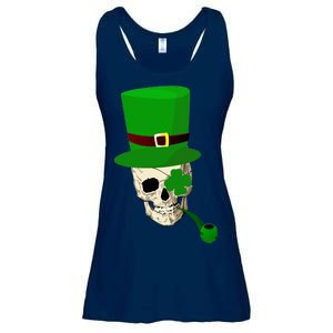 Irish Skull Smoking A Pipe Ladies Essential Flowy Tank