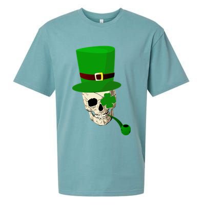 Irish Skull Smoking A Pipe Sueded Cloud Jersey T-Shirt