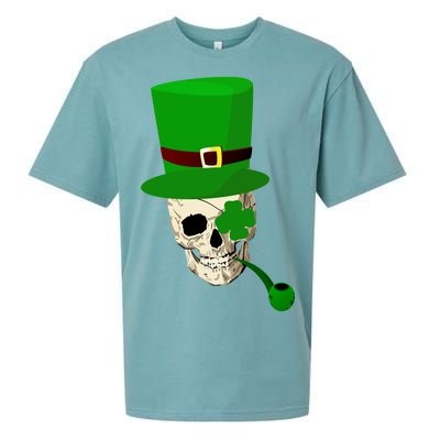 Irish Skull Smoking A Pipe Sueded Cloud Jersey T-Shirt