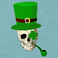 Irish Skull Smoking A Pipe Sueded Cloud Jersey T-Shirt