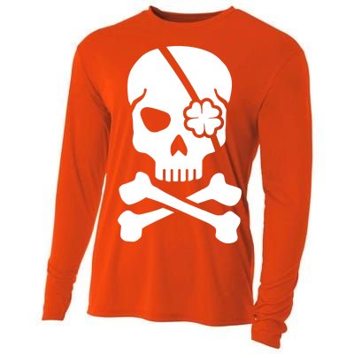 Irish Skull With A Pirate Clover Patch Cooling Performance Long Sleeve Crew