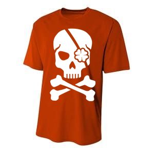 Irish Skull With A Pirate Clover Patch Youth Performance Sprint T-Shirt