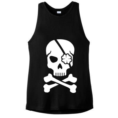 Irish Skull With A Pirate Clover Patch Ladies PosiCharge Tri-Blend Wicking Tank