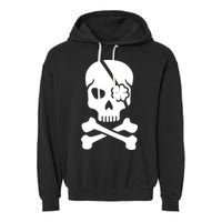 Irish Skull With A Pirate Clover Patch Garment-Dyed Fleece Hoodie