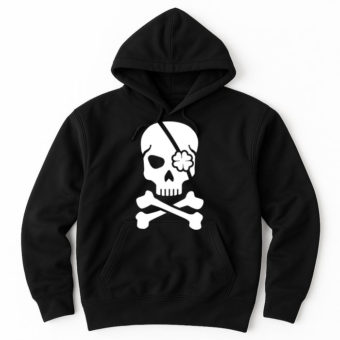 Irish Skull With A Pirate Clover Patch Hoodie