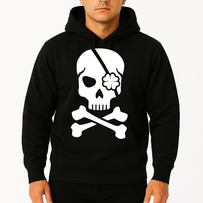 Irish Skull With A Pirate Clover Patch Hoodie