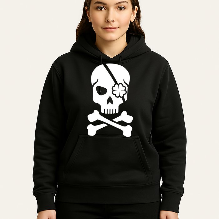Irish Skull With A Pirate Clover Patch Hoodie