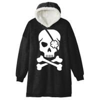 Irish Skull With A Pirate Clover Patch Hooded Wearable Blanket