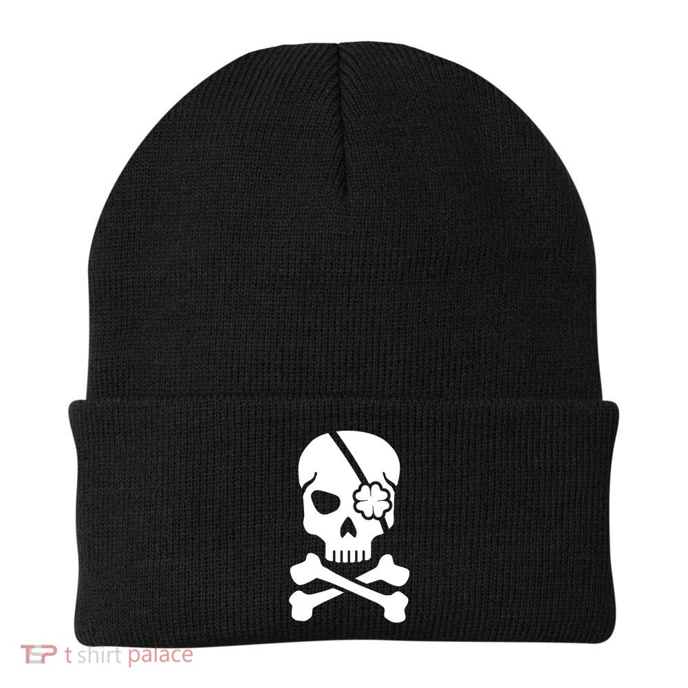 Irish Skull With A Pirate Clover Patch Beanie