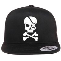 Irish Skull With A Pirate Clover Patch Flat Bill Trucker Hat