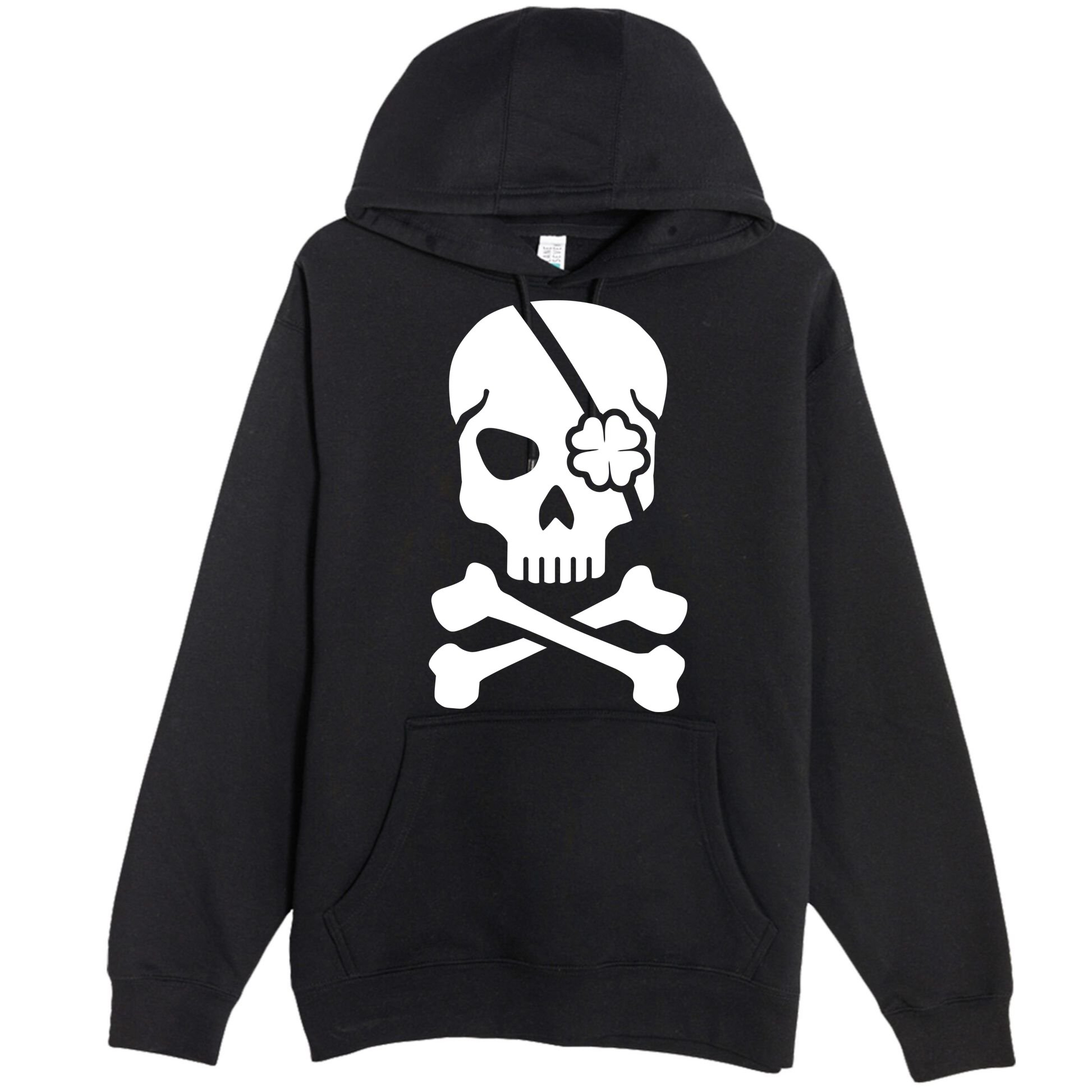 Irish Skull With A Pirate Clover Patch Premium Pullover Hoodie