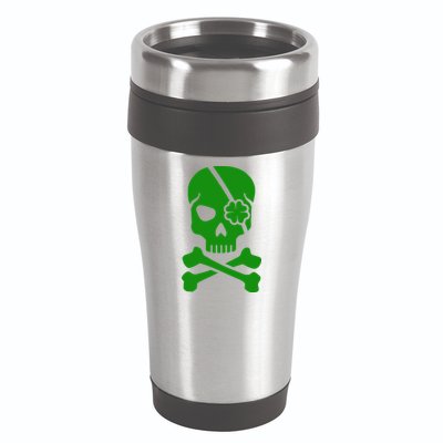 Irish Skull With A Pirate Clover Patch 16oz Travel Tumbler