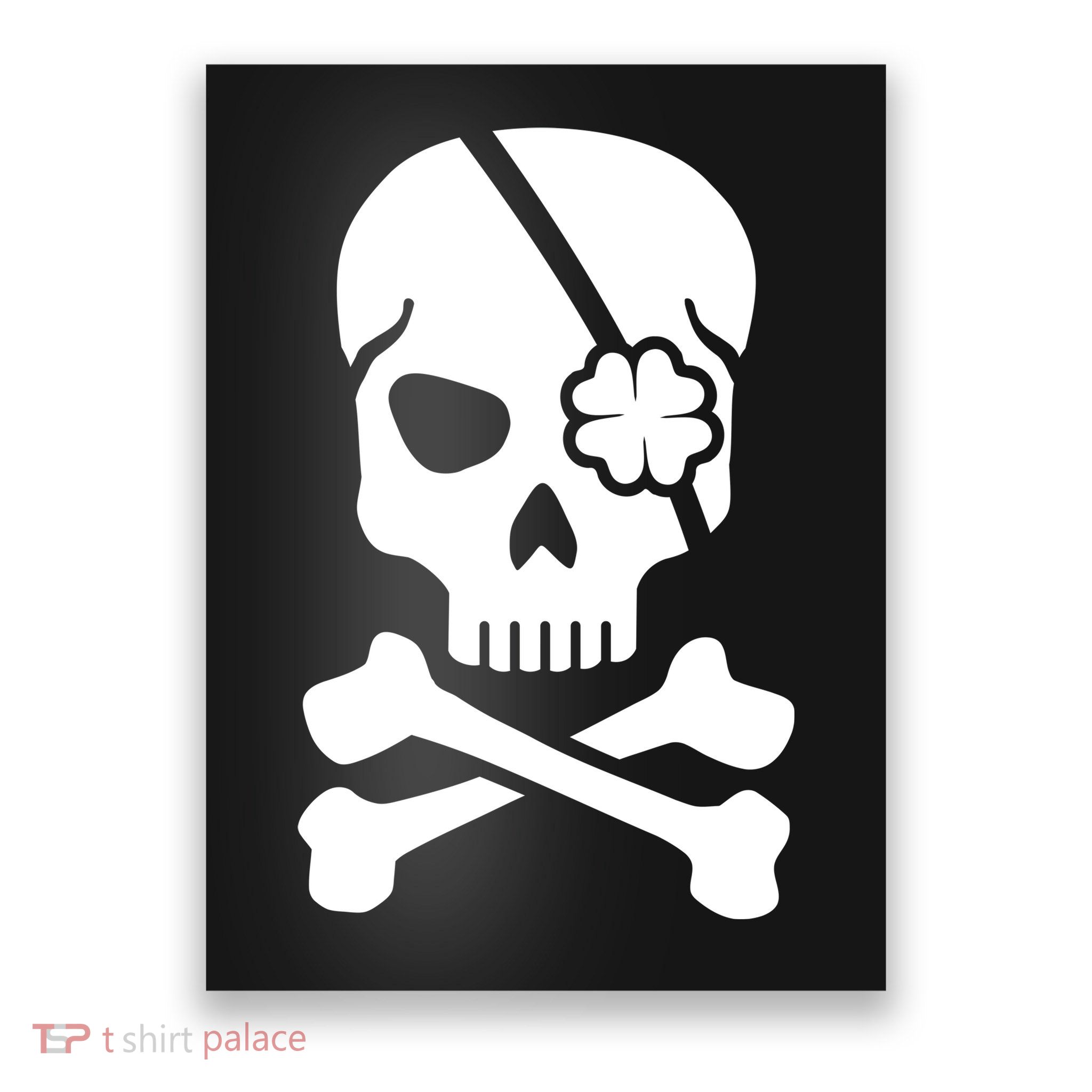 Irish Skull With A Pirate Clover Patch Poster