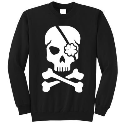 Irish Skull With A Pirate Clover Patch Tall Sweatshirt