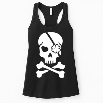 Irish Skull With A Pirate Clover Patch Womens Tank Top