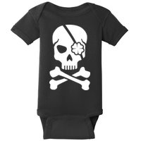 Irish Skull With A Pirate Clover Patch Baby Bodysuit