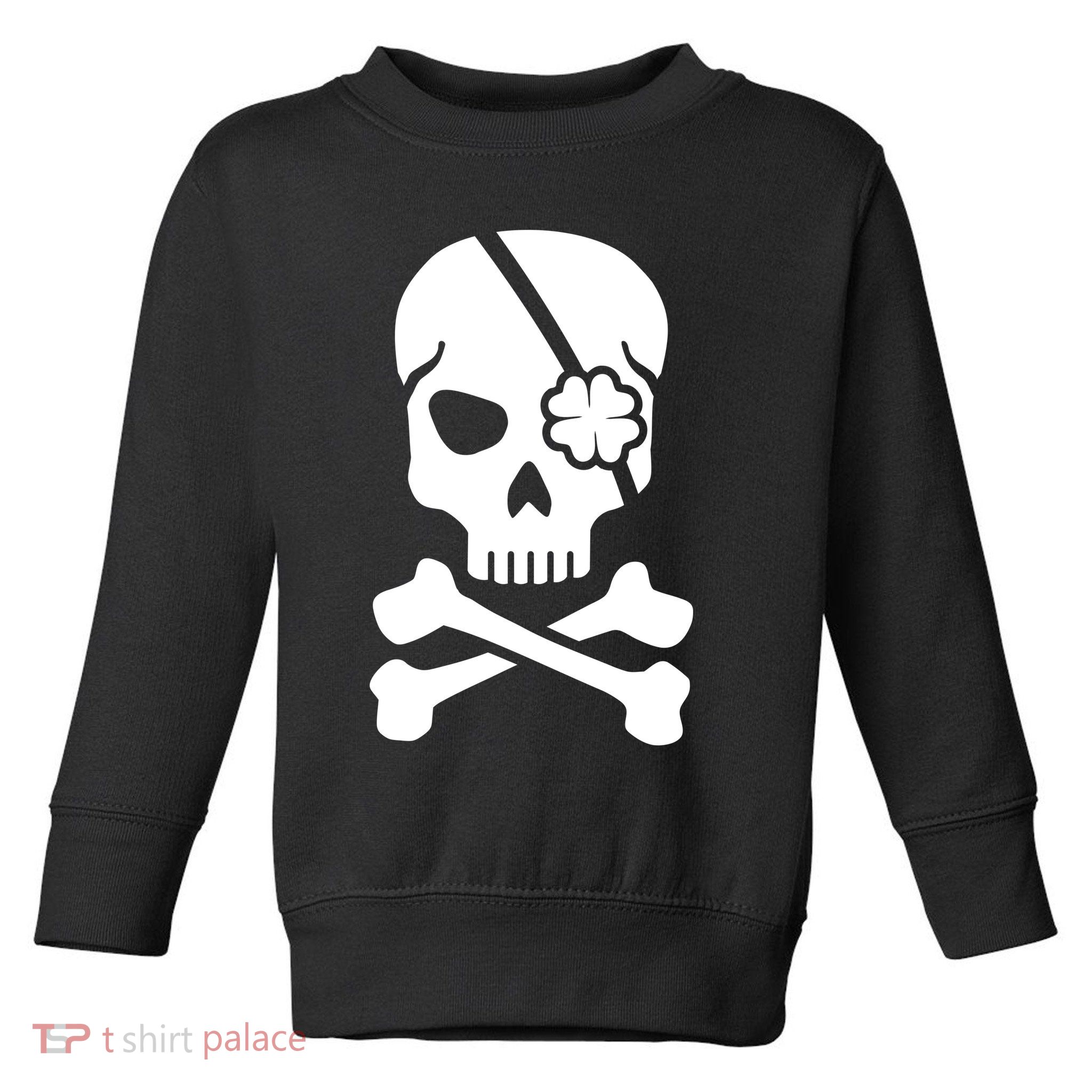 Irish Skull With A Pirate Clover Patch Toddler Sweatshirt