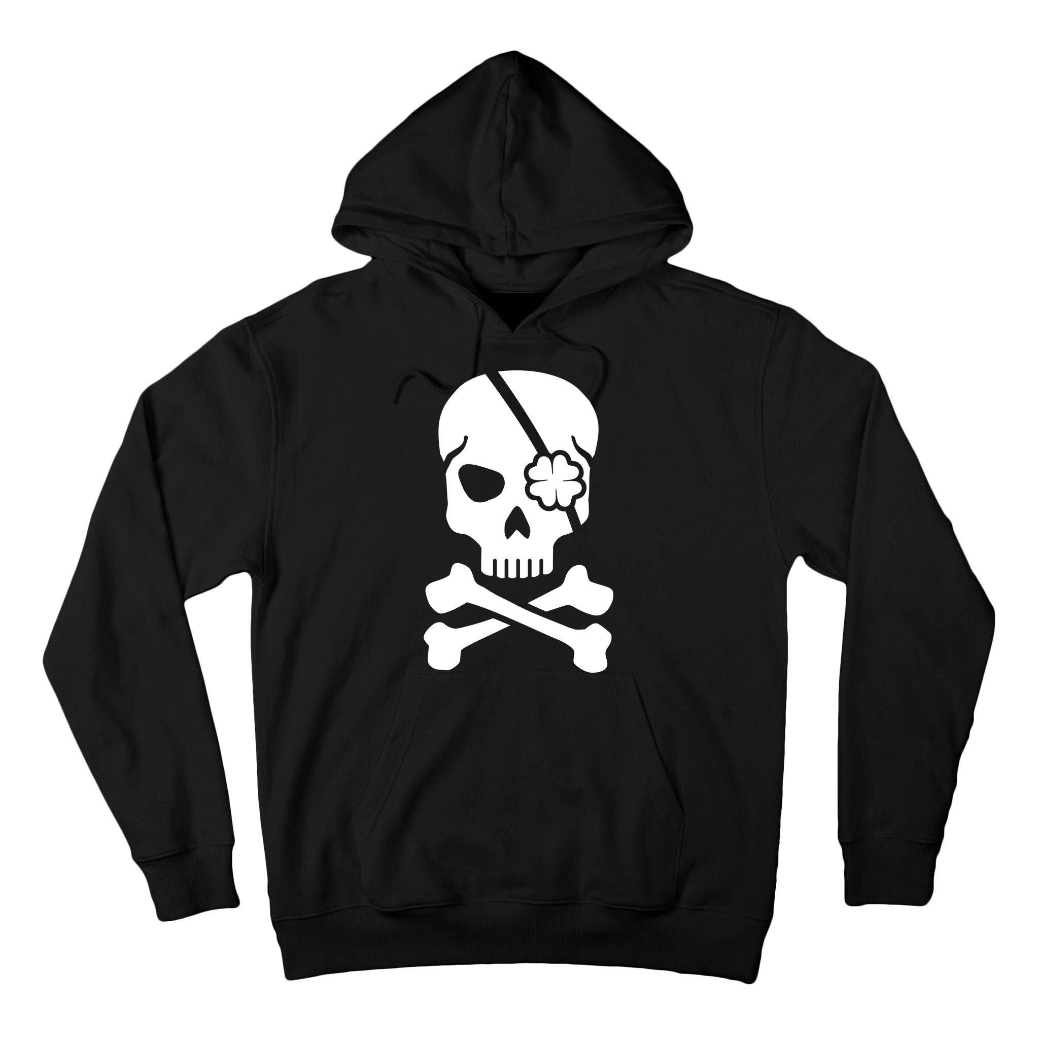 Irish Skull With A Pirate Clover Patch Tall Hoodie