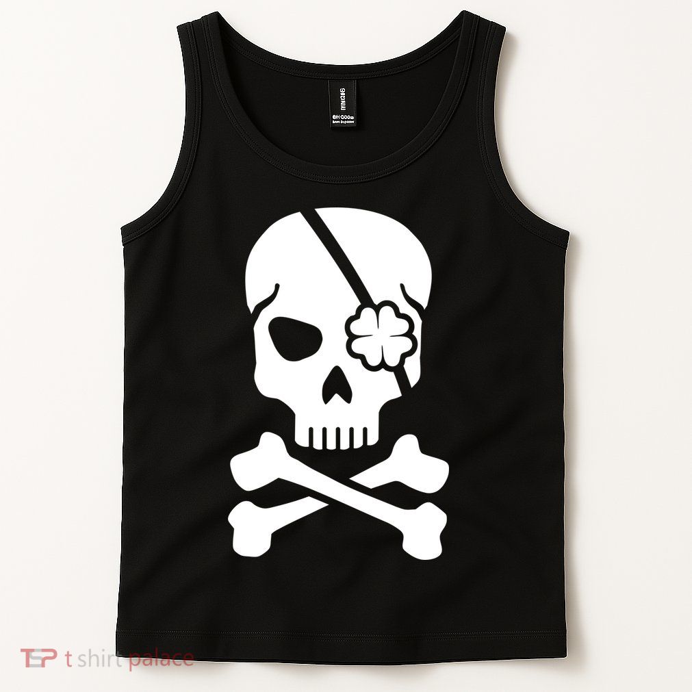 Irish Skull With A Pirate Clover Patch Tank Top