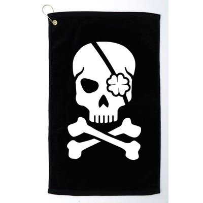 Irish Skull With A Pirate Clover Patch Golf Towel