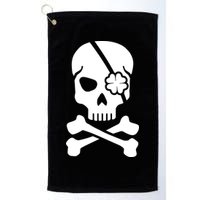Irish Skull With A Pirate Clover Patch Golf Towel