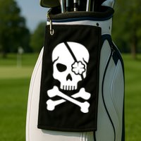 Irish Skull With A Pirate Clover Patch Golf Towel