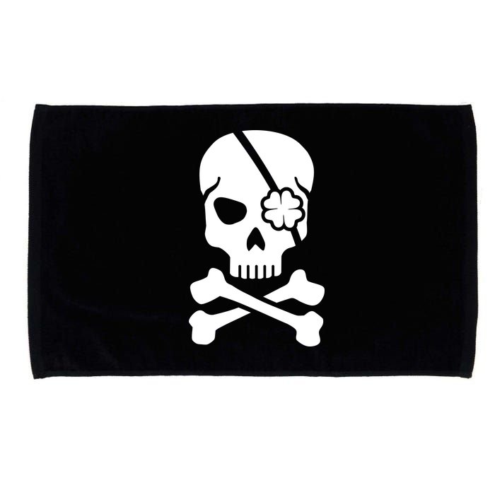 Irish Skull With A Pirate Clover Patch Microfiber Hand Towel
