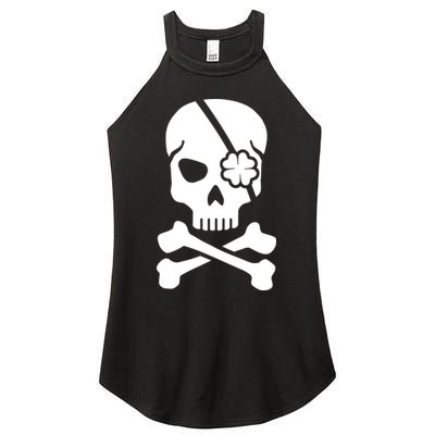 Irish Skull With A Pirate Clover Patch Women's Perfect Tri Rocker Tank