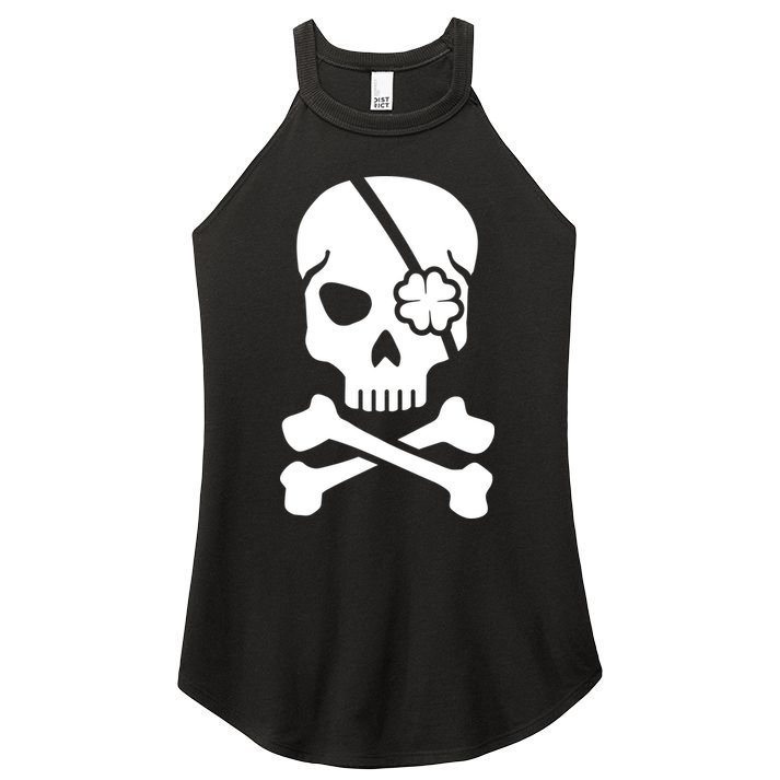 Irish Skull With A Pirate Clover Patch Women's Perfect Tri Rocker Tank