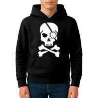 Irish Skull With A Pirate Clover Patch Kids Hoodie