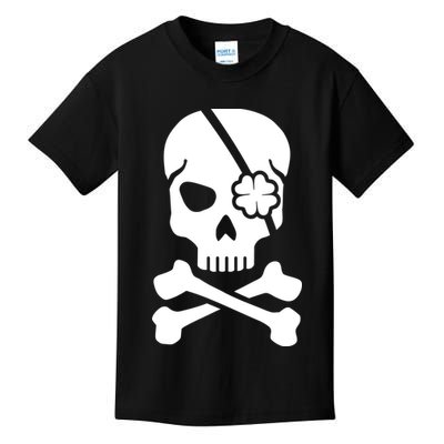 Irish Skull With A Pirate Clover Patch Kids T-Shirt