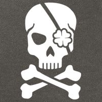 Irish Skull With A Pirate Clover Patch Cotton Canvas Backpack