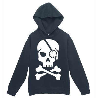 Irish Skull With A Pirate Clover Patch Urban Pullover Hoodie