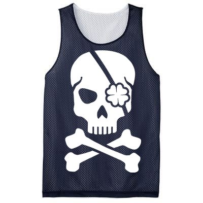 Irish Skull With A Pirate Clover Patch Mesh Reversible Basketball Jersey Tank