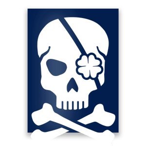 Irish Skull With A Pirate Clover Patch Poster