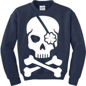 Irish Skull With A Pirate Clover Patch Kids Sweatshirt