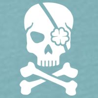 Irish Skull With A Pirate Clover Patch Sueded Cloud Jersey T-Shirt