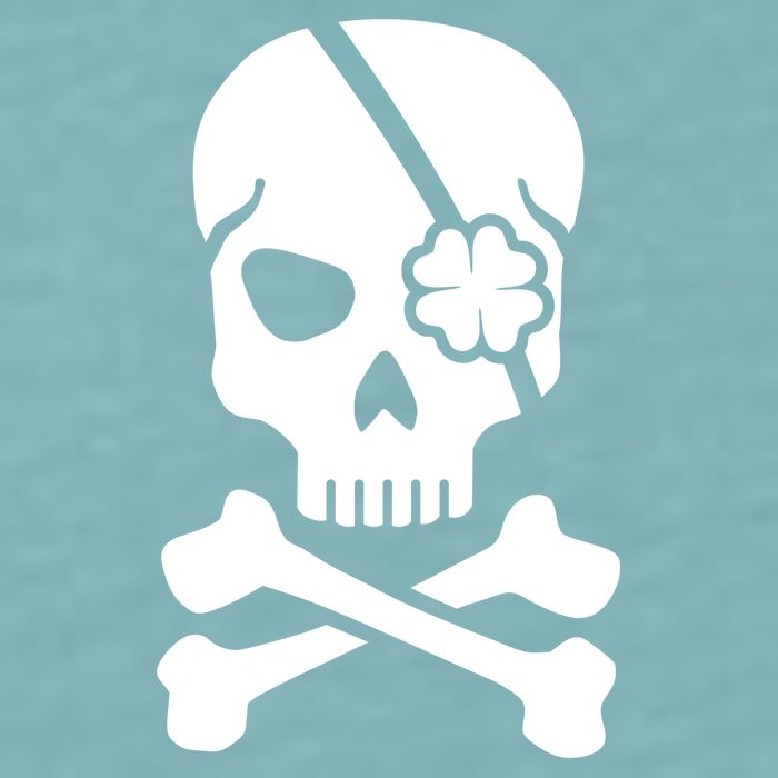 Irish Skull With A Pirate Clover Patch Sueded Cloud Jersey T-Shirt