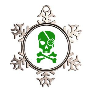 Irish Skull With A Pirate Clover Patch Metallic Star Ornament