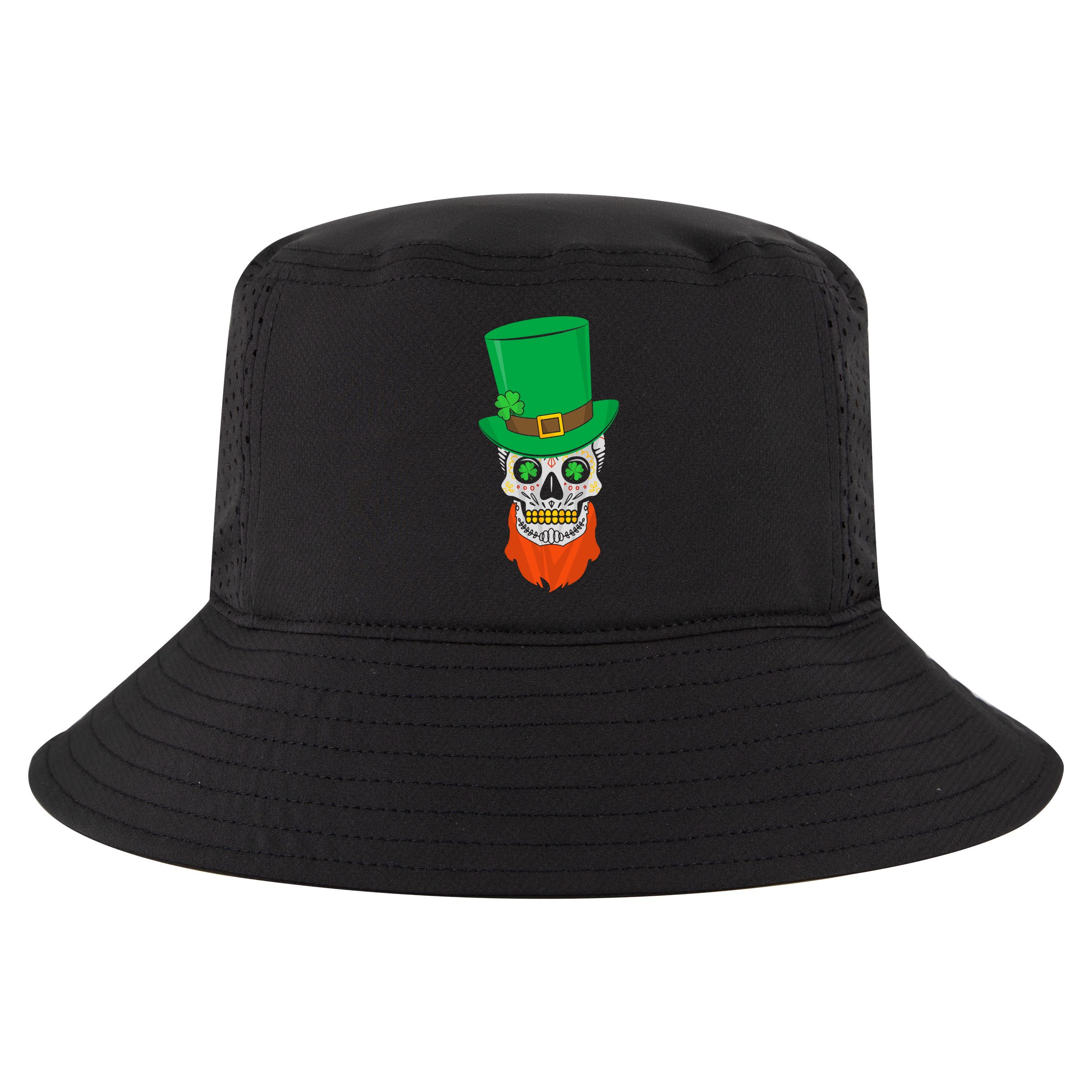 Irish Sugar Skull St. Patrick's Day Cool Comfort Performance Bucket Hat