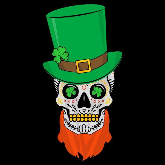 Irish Sugar Skull St. Patrick's Day 7-Panel Snapback Hat