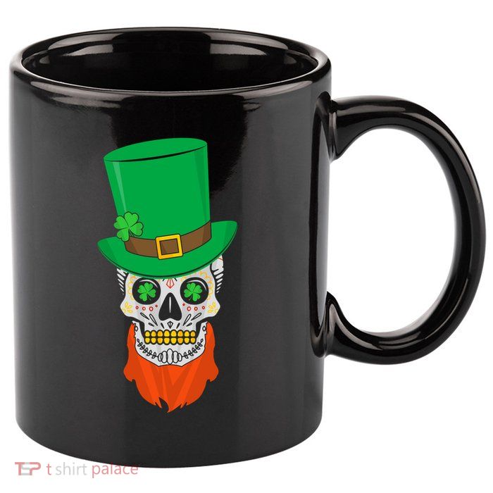 Irish Sugar Skull St. Patrick's Day 11oz C Handle Ceramic Mug