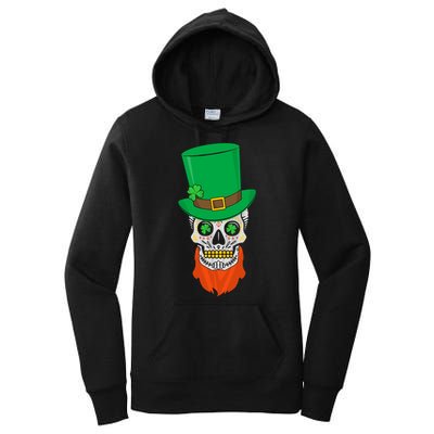 Irish Sugar Skull St. Patrick's Day Women's Pullover Hoodie